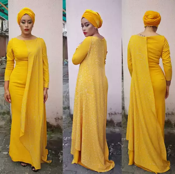 Actress Adunni Ade stuns in lovely yellow dress for an event
